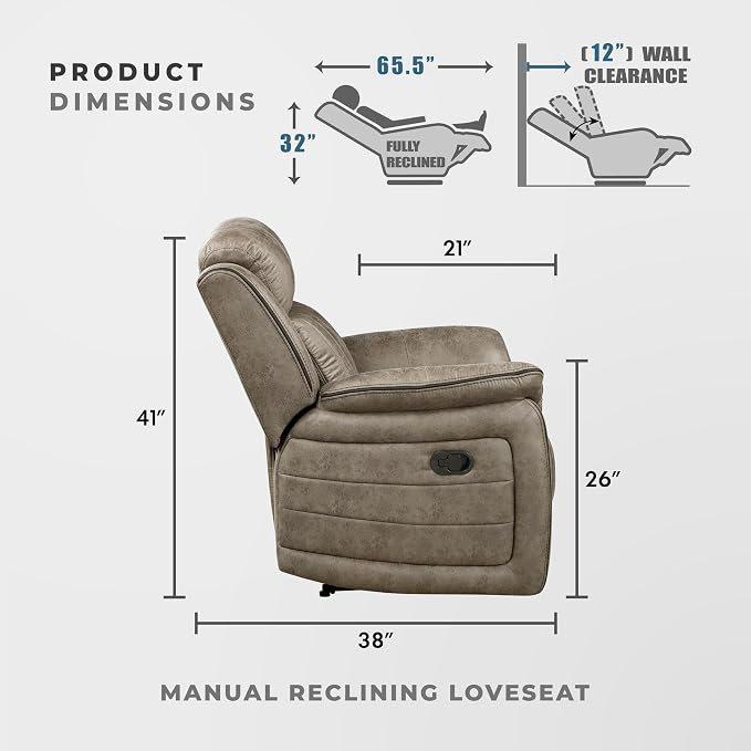 Lexicon 74" W Manual Double Reclining Loveseat - Image 2