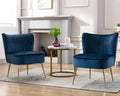 Velvet Accent Chair Set of 2 Comfy Living Room Chair Armless Slipper Chair Mid by Janoray