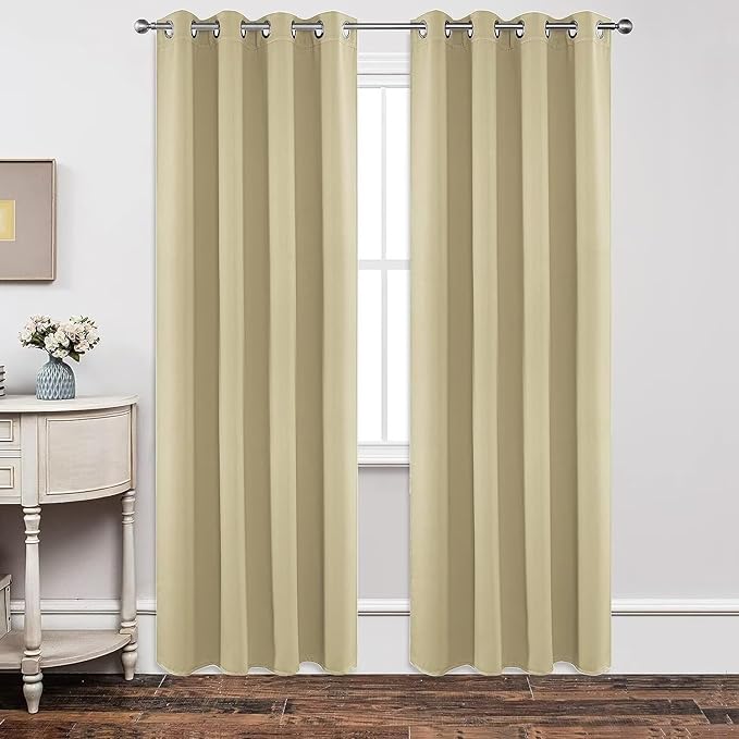 Joydeco Blackout Curtains 72 Inch Length 2 Panels Set, Thermal Insulated Long by JOYDECO