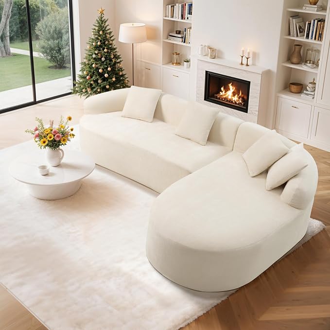 99" Curved Sectional Sofa with Chaise, Modern Boneless Couch with Deep Seat - Image 7