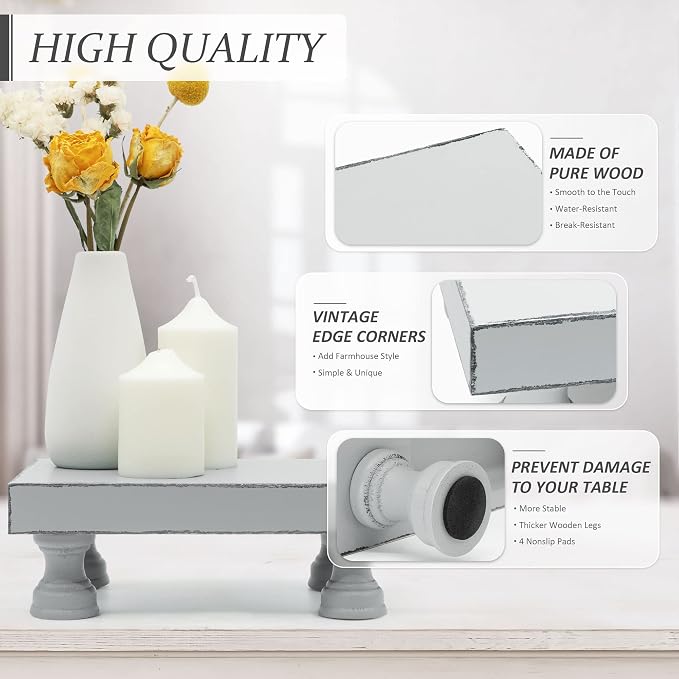 EOSAHR Decorative Wood Riser for Display : Modern Farmhouse Pedestal Stand for - Image 5
