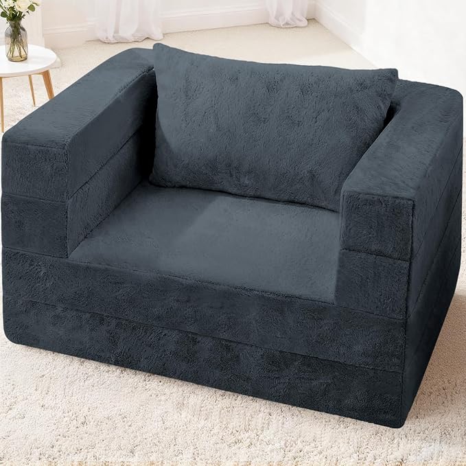 Futon Sofa Bed with Pillow, 3-in-1 Sleeper Sofa Bed with Removable Cover - Image 2