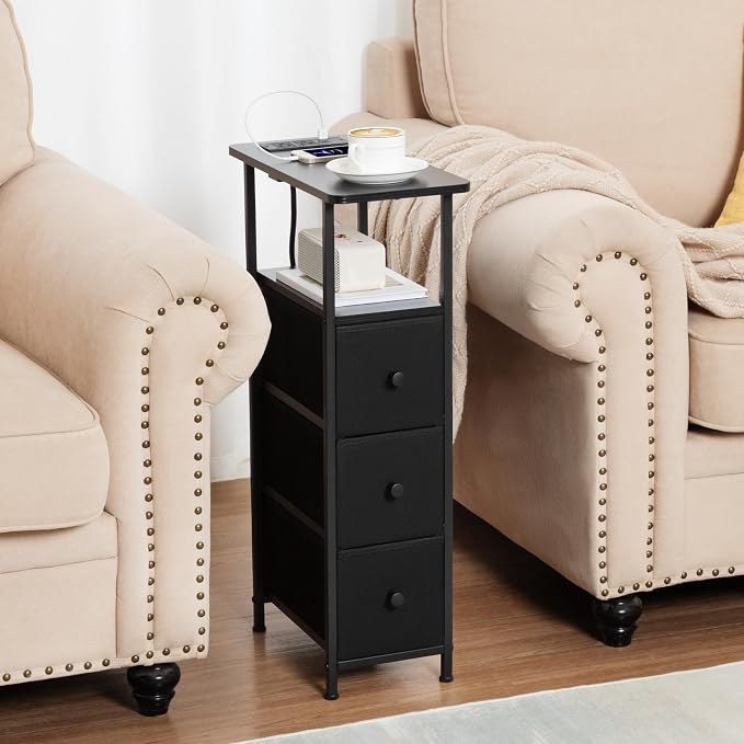 LOAKEKEL Narrow End Tables Living Room Set of 2 - Image 2