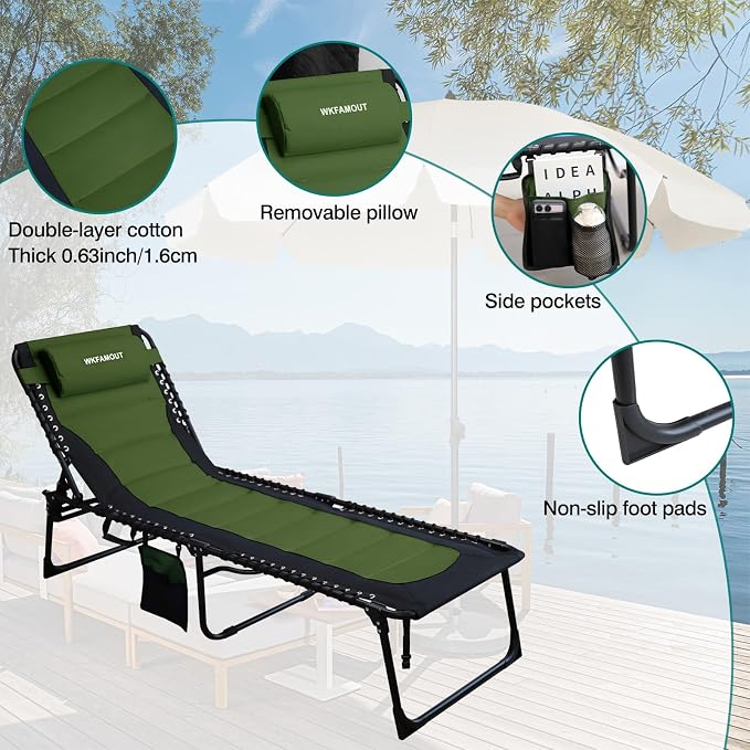 Outdoor Folding Lounge Chair Padded - Image 5