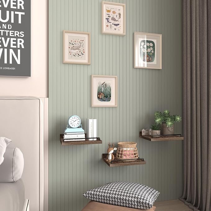 RYOFOBETTO Small Floating Shelf, 6 X 9 Inches Farmhouse Wall Shelves - Image 5