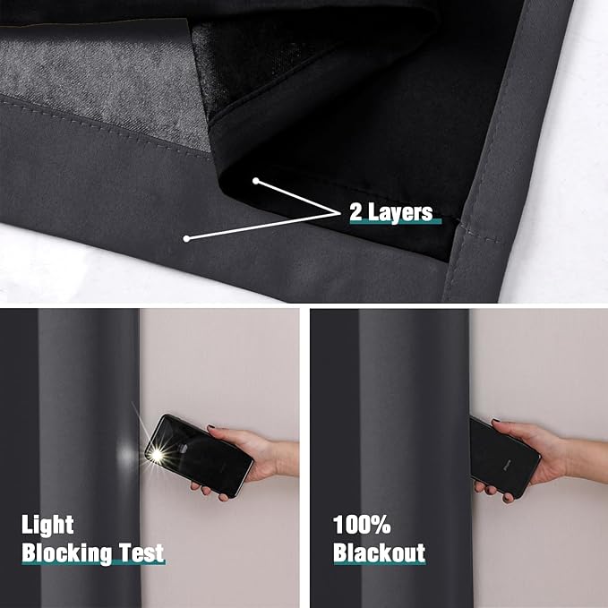 ChrisDowa 100% Blackout Curtains 102 inch Long - Image 4