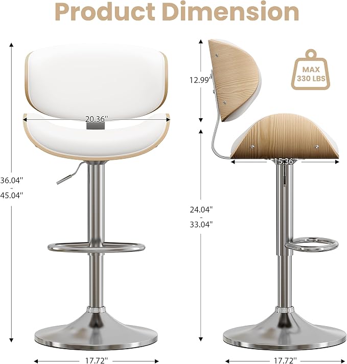 YaFiti Bar Stools, Kitchen Counter Bar Stool Island Barstool - Image 2