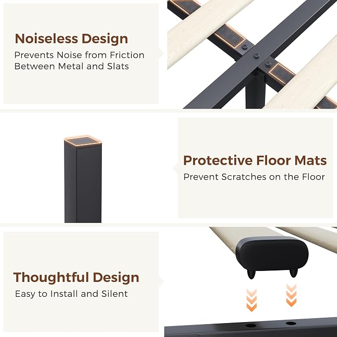Twin LED Velvet Bed Frame with 2 Storage Drawers&Hidden Headboard, Upholstered - Image 7