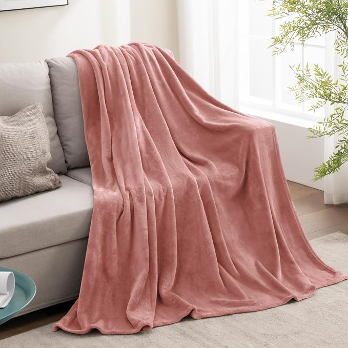 BEDELITE Fleece Blanket Twin Size Dusty Pink Throw Blankets - Image 5