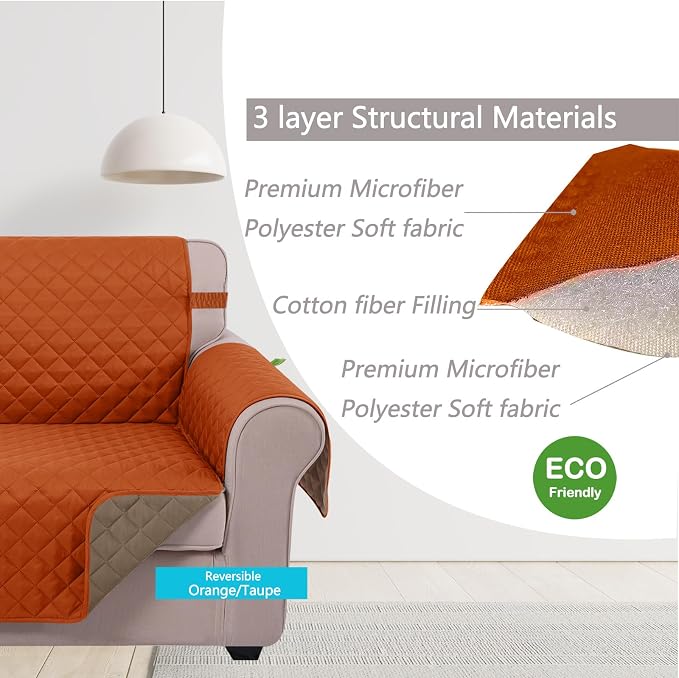 U-NICE HOME Recliner Chair Covers Reversible Quilted Water Repellent Pet - Image 5