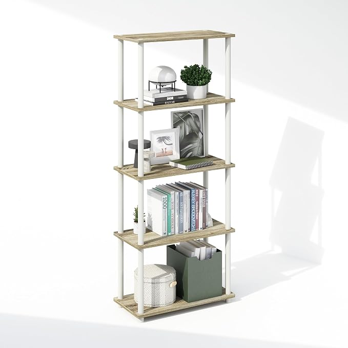 Furinno Turn-N-Tube Book Shelf, 5-Tier Bookshelf, Bookcase by Furinno-FitsYourSpaceFitsYourBudget
