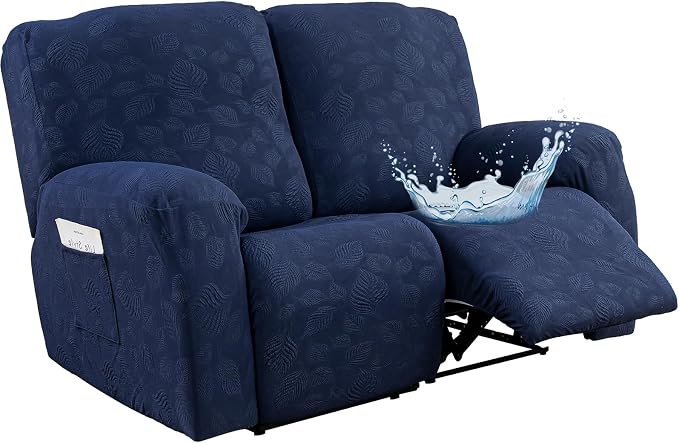 Gennia Recliner Loveseat Cover 4 Pieces, Waterproof Stretch Recliner Sofa by Genina
