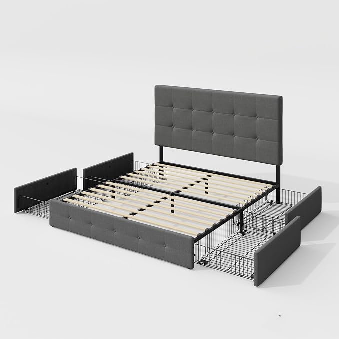 Allewie Upholstered Queen Size Platform Bed Frame - Image 9