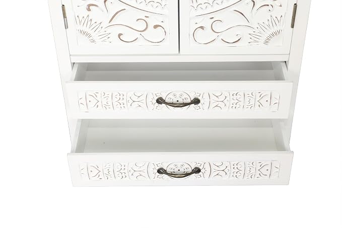 LKTART 48" Tall Vintage Sideboards Carved Wood Buffet Cabinet, Farmhouse Pantry - Image 8