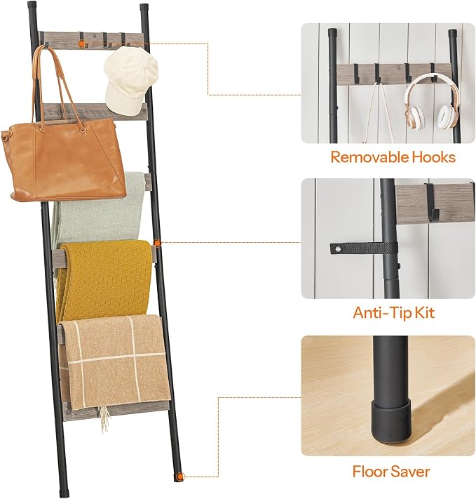 HOOBRO Blanket Ladder, 6-Tier Towel Rack - Image 6