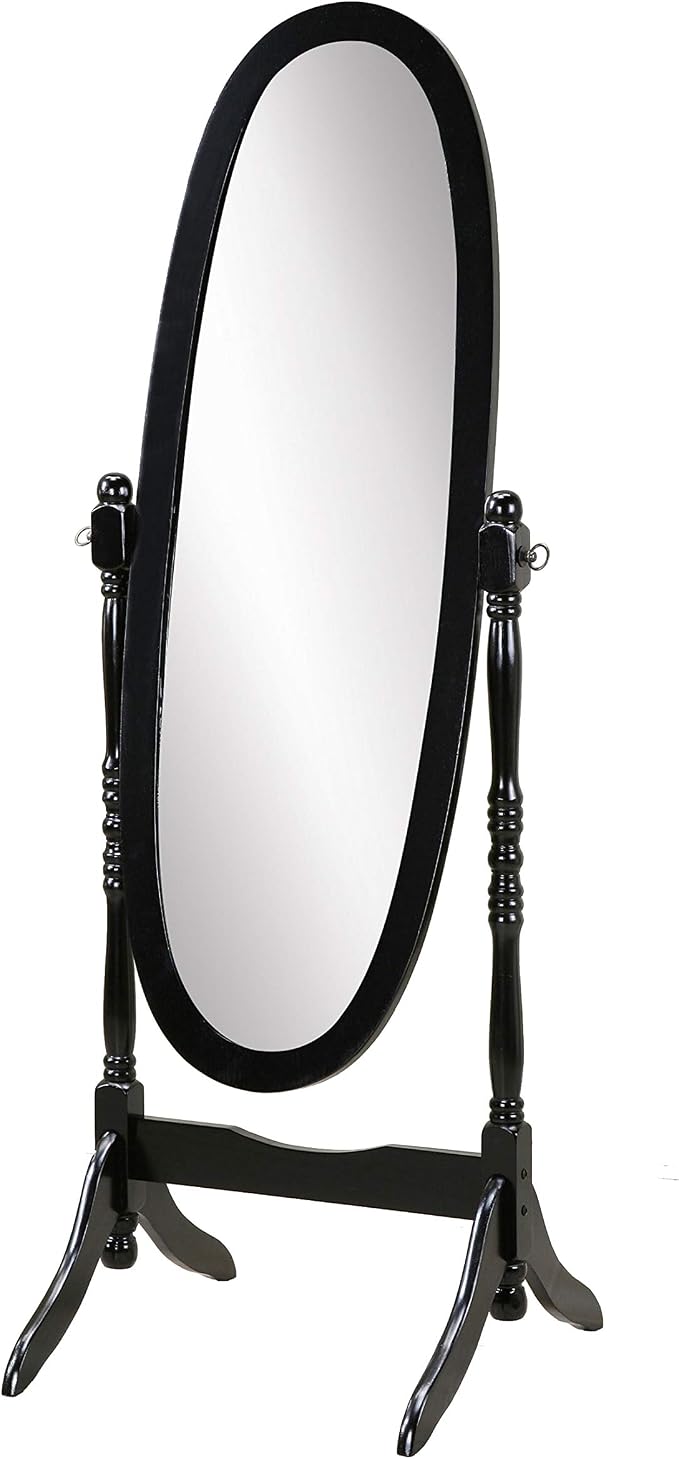 Roundhill Furniture Traditional Queen Anna Style Wood Floor Cheval Mirror - Image 2