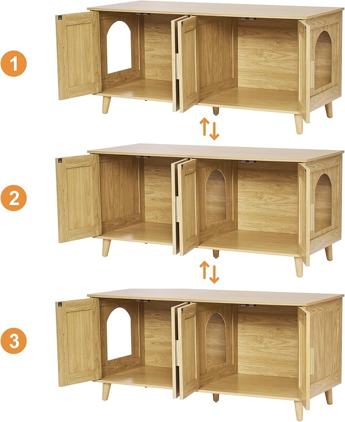 Homhedy Boho Cat Litter Box Enclosure - Image 8