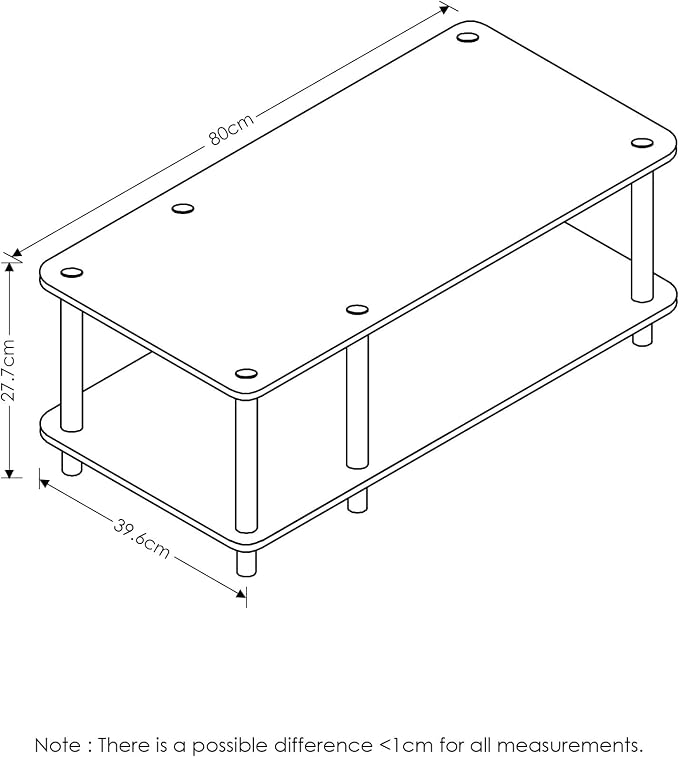 Furinno JUST TV Stand, 2-Tier No Tools Mid Entertainment Center - Image 2