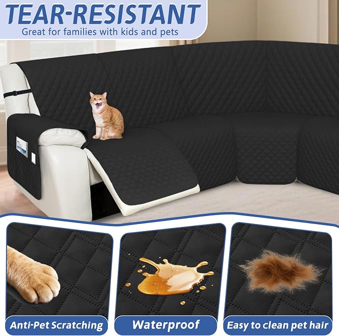Arfntevss Recliner Sectional Couch Covers 1OO% Waterproof L Shape Sofa Cover - Image 5