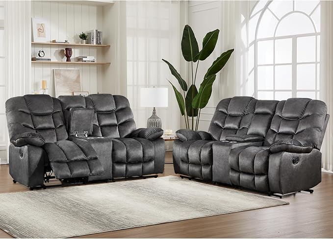 HAOMARKETS Manual Reclining Loveseat Sofa Set of 2 by HAOMARKETS