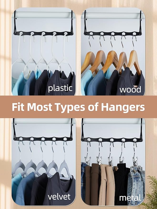 HOUSE DAY Space Saving Hangers, 8 Pack, Collapsible Closet Organizer, Smart - Image 3