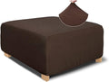 NeColorLife Rectangle Ottoman Cover Jacquard Fabric Slipcover Thick Stretchable by NeColorLife