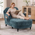 Chaise Lounge Chair Indoor, 59.8" Oversized Couch Reading Chairs, Chenille by ZXDesign