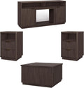 4-Piece Fluted Living Room Set Includes 31.5" Fluted Lift Top Coffee Table by PATIOCHIC