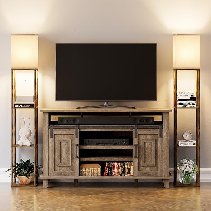 Floor Lamp with Shelves for Living Room Brown, Shelf Floor Lamp with 3 CCT LED - Image 9