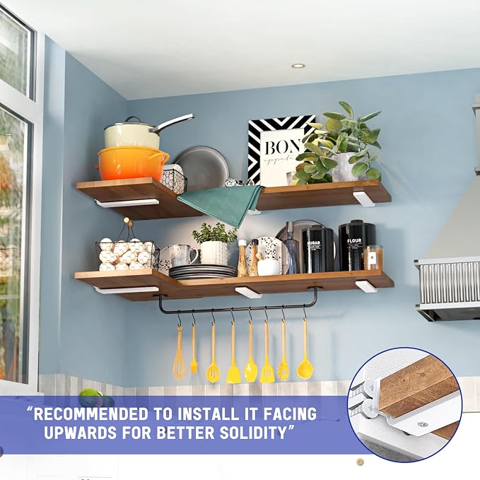 Goovilla Shelf Bracket, Heavy Duty Floating Shelf Brackets 10 inch Long - Image 2
