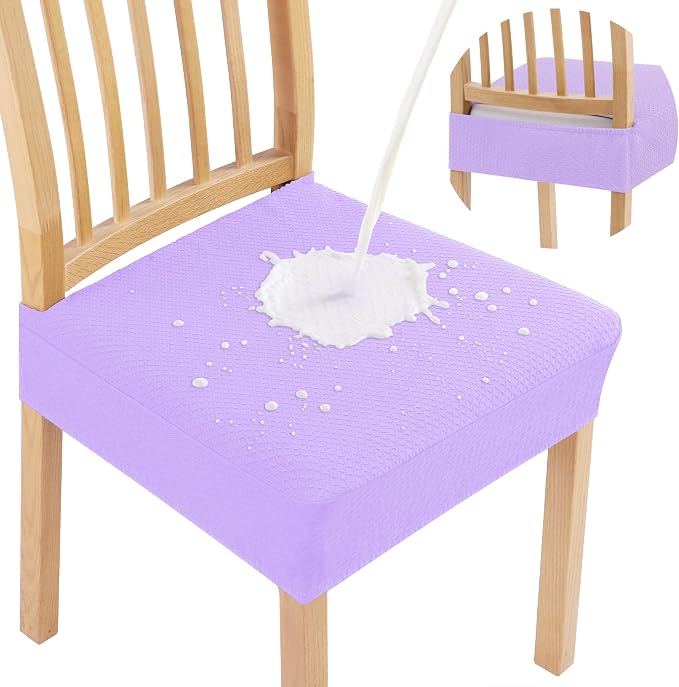 Smiry Waterproof Seat Covers for Dining Room Chairs Set of 4, Stretch Jacquard by Smiry