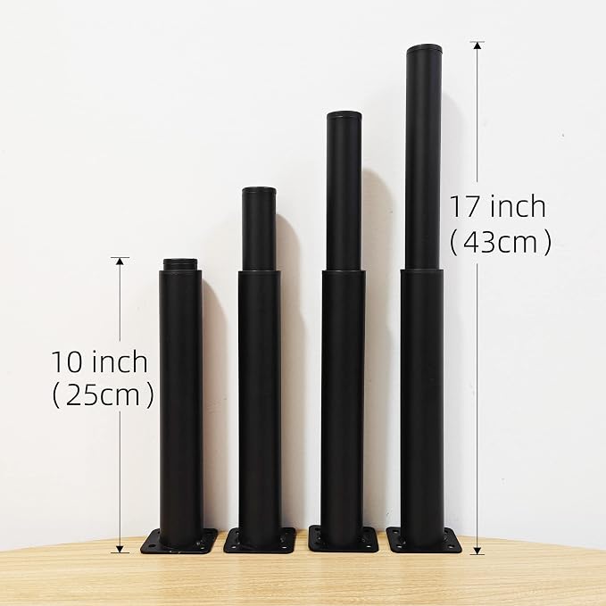 Metal Adjustable Furniture Legs 10-17 inch, Wlrrcwdttc Sofa Cabinet Legs - Image 2