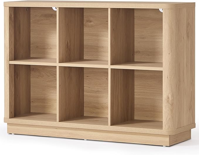 Joaxswe 6 Cube Storage Book Shelf, Floor Standing 2-Tier Wooden Bookshelf by Joaxswe