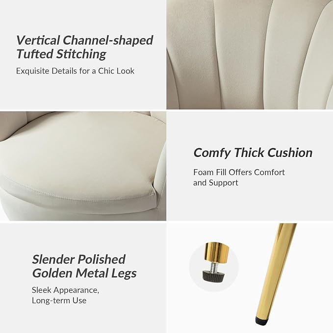 HULALA HOME Modern Velvet Accent Chair - Image 6