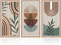 IARTTOP Framed Boho Mid-century Modern Wood Wall Art 16x32 Inch Large Bohemian by IARTTOP