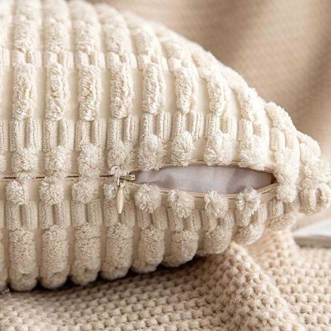 MIULEE Pack of 2 Corduroy Decorative Euro Sham Throw Pillow Covers 24x24 Inch - Image 5