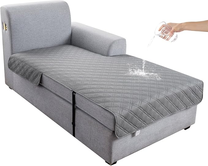 Genina L Shape Couch Cover, Sectional Couch Chaise Covers, Waterproof Washable by Genina