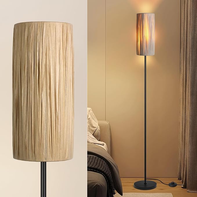 Ruiever Floor Lamp for Living Room, Rattan Boho Floor lamp, Modern Standing lamp - Image 7