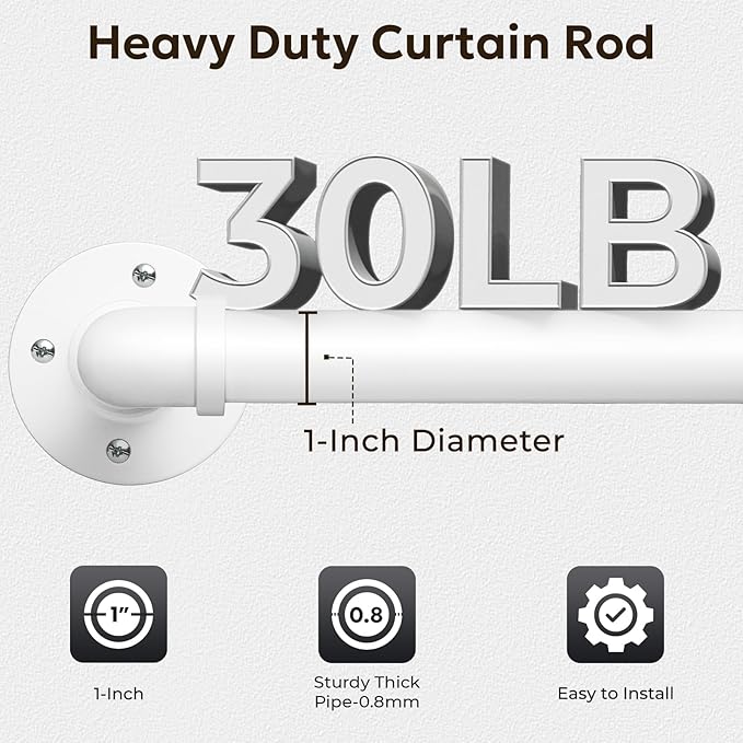 Zeerobee Curtain Rods for Windows 144 to 168, 1 Inch Industrial Wrap Around - Image 4