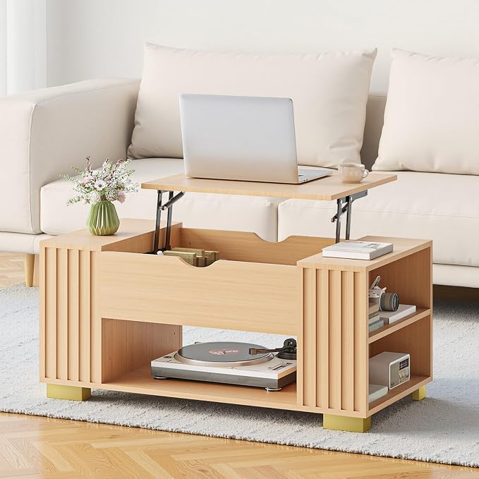 COMHOMA Lift Top Coffee Tables for Living Room, Adjustable Wooden Tea Table for by ComHoma