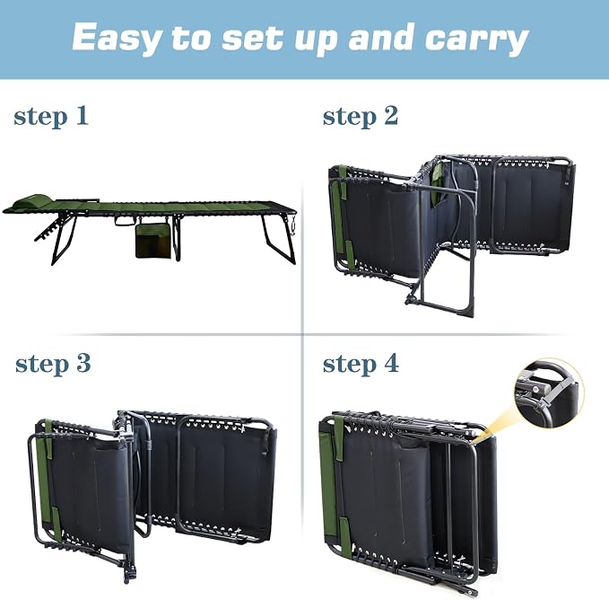 Oversized Padded Outdoor Folding Lounge Chair - Image 6