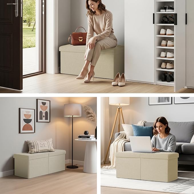 30.5-INCH Storage Ottoman Bench, Footrest - Image 7