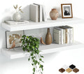 Fun Memories Floating Shelves for Wall, 30 Inch Set of 2 Rustic Wood Wall by FunMemories
