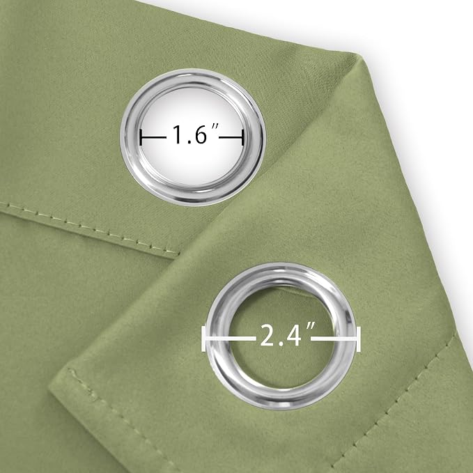 LEMOMO Sage Green Thermal Blackout Curtains/52 x 72 Inch/Set of 2 Panels Room - Image 5