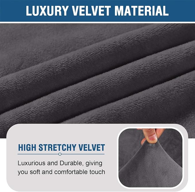 H.VERSAILTEX Armless Accent Chair Covers Thick Velvet Armless Chair Slipcovers - Image 5