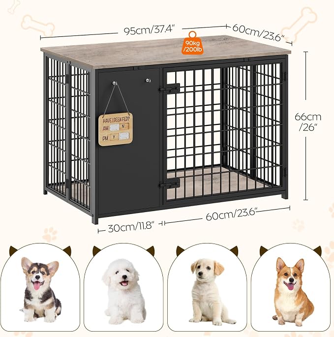 YATINEY Foldable Dog Crate Furniture, Dog Crate - Image 7