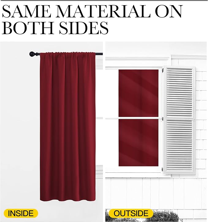 NICETOWN 30 inch Curtains for Small Windows, Thermal Insulated Privacy Short - Image 6
