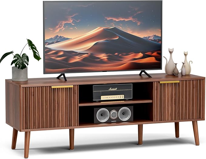 LCRBOL TV Stand for Living Room, Mid Century Modern Entertainment Center for - Image 8