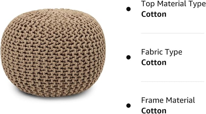REDEARTH Round Pouf Ottoman - Image 8