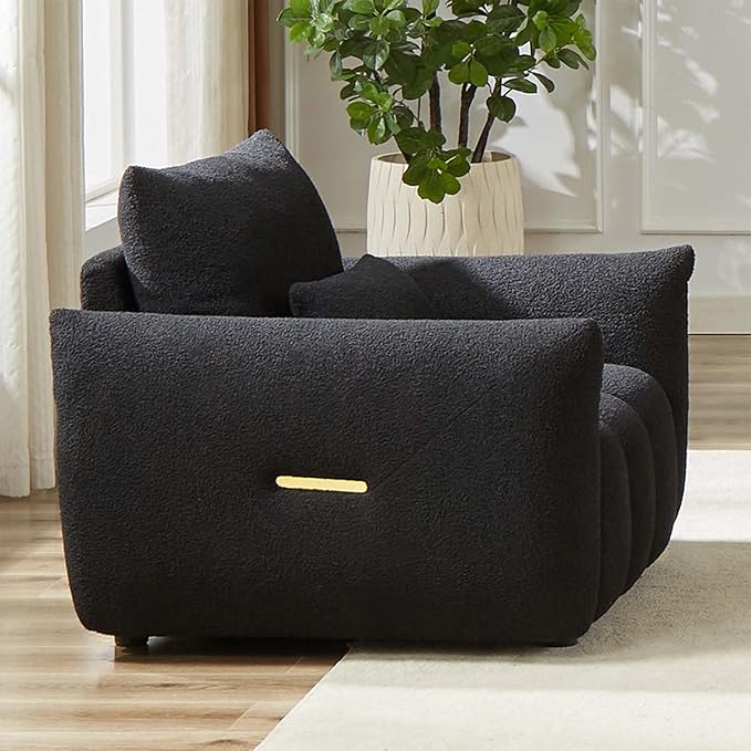 Antetek 35" Modern Accent Single Sofa Chair, Comfy Deep Seat Teddy Living Room - Image 9